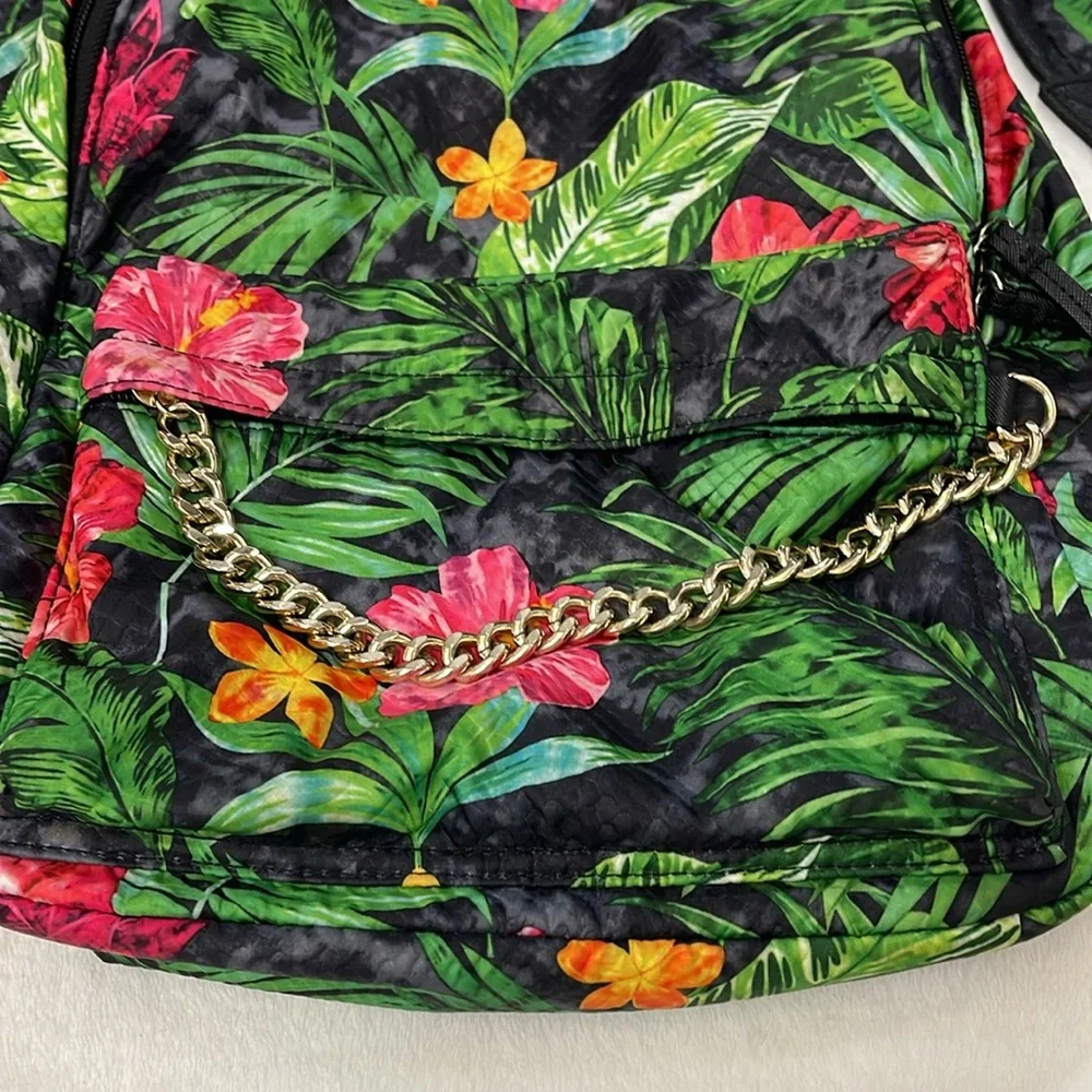 VICTORIAS SECRET FLORAL  Print Backpack with Chain Detail - Picture 5 of 11